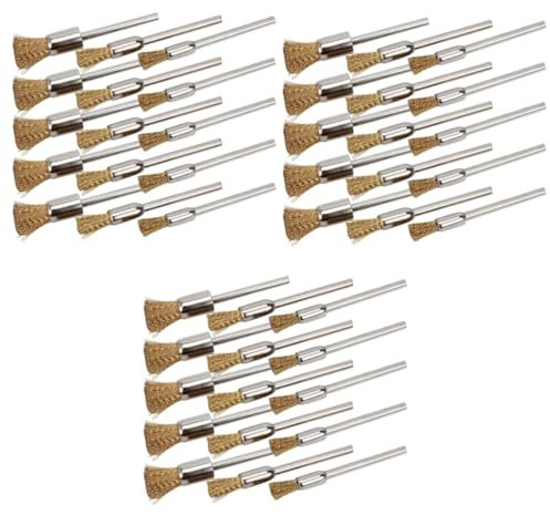 OKUMEYR 45pcs Electric Cleaning Brush Wire Brush Mini Metal Wire Wheel Stiff Hand for Decking Metal Surface Cleaning Tool