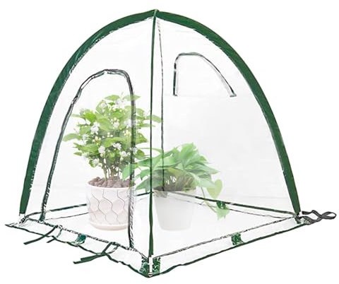 Kleines Gewächshaus, Pop-Up-Gewächshausabdeckung, kleines Gewächshaus für Innen- und Außenbereich, klares Zelt ideal als Pflanzenschutz und Blumenhaus für Kältefrostschutz während der Wintermonate