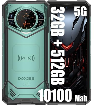 DOOGEE S200 X 5G Cellulari, 32GB + 512GB, 10100mAh/33W Smartphones, Rugged 4G Smartphone, 100MP + 20MP (Vision Nocturne) + 20MP Telefono Indistruttibile, Android 14 6,72 pollici AMOLED FHD+, NFC Verde