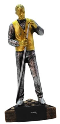 Amagogo Billard-Spieler-Figur, Billard-Pool-Trophäe, künstlerische kreative Figur, Sport-Harz-Handwerksstatue für den Büro-Schreibtisch im Eingangsbereich