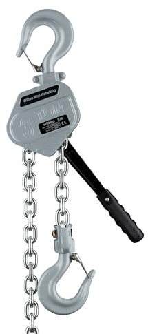 Wiltec Mini Hebelzug bis 3 t, robuster Handkettenzug 1,5 m Hubhöhe, Kettenzug aus Aluminium, manueller Hebelzug, hochbelastbares Hebemittel