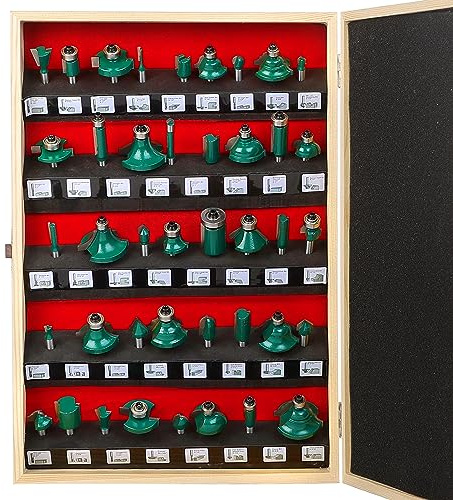 LEATBUY 1/4-Inch Shank Door&Drawer Front Edging Router Bit Set 41 PCS, Woodworking Milling Cutter Tools, Carbide CNC Router Grooving Mill Tool Router Bits Sets (LINE)