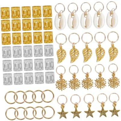 OFFIGAM 80piezas Anillos Para Dreadlocks De Metal Cuffs Decorativos Para Peinados Creativos Adornos De Cabello Para Estilo Único