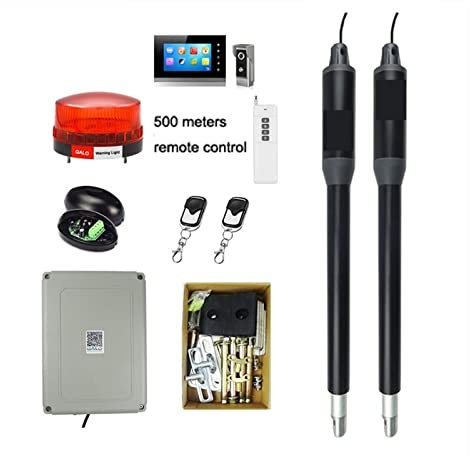 Apriporta Elettrico, Regolatore WiFi Attuatore lineare elettrico 300 kg Motore di apertura automatica del cancello a battente con doppio kit di braccia spesse for vialetto ,per cancello(Laranja)