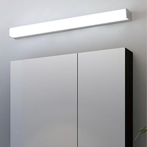 TZSMUM LED Spiegelleuchte Bad Wandlampe Badleuchte Wandleuchte Spiegellampe Wandbeleuchtung Badlampe Wasserdicht Wandleuchten Modern Indoor für Schminklicht Schlafzimmer (Silbrig-Weißes Licht,80cm)