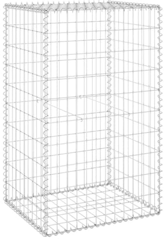 Gabionenwand mit Abdeckung 60x50x100 cm | Verzinkter Stahl | Sichtschutz & Absperrung | Langlebig & Witterungsbeständig | Ideal für Garten & Terrasse