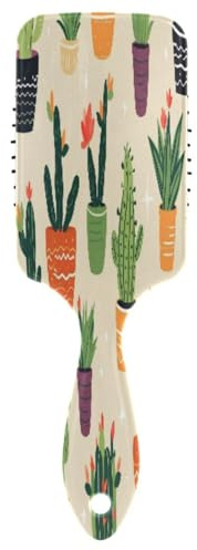 Hair Brush Paddle Comb Hairbrush Air Cushion Comb Flowerpot Cactus for Thick Hair & Anti Static Detangling