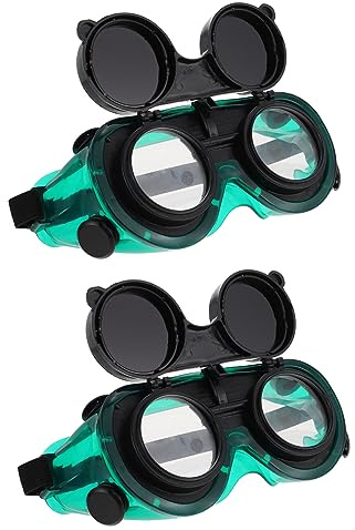 LALAFINA 2 pièces Lunettes de Sécurité de Soudage Éblouissement Protection Professionnelle Design Rabattable et Résistantes Aux Impacts Lot pour Soudure