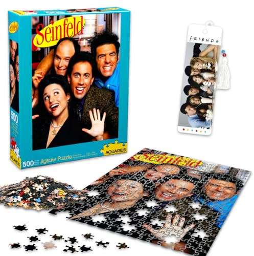 Seinfeld Jigsaw Puzzle Activity Set - Bundle with 500 Piece Comedy Cast Jigsaw Plus Bookmark | Seinfeld TV Sitcom Puzzle for Teens, Adults