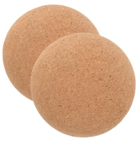 TOBBOMEY 2 pièces Balle de Massage Liège Balle Fascia Multi-usage pour Yoga Tension Musculaire et Fascias Structure Stable pour Gym et Détente