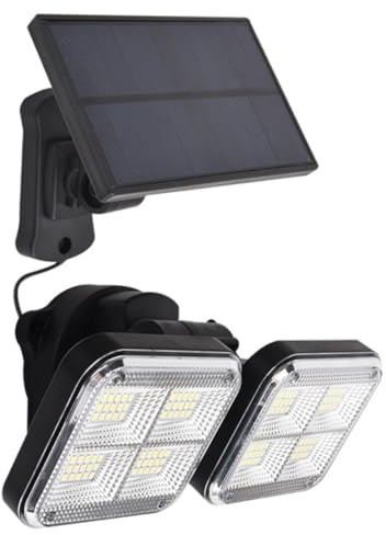 iplusmile Applique à LED Extérieure Solaire Ip65 Murale Noir | 2000 Mah, Capteur Intégré, Angle Réglable, Pose Murale, Flux 500 Lm, Boîtier Abs
