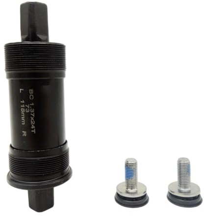 Opatiny Tretlager für Mountainbike und E-Bike, 73 x 118 mm, BSA ISO Vierkant mit 2 Schrauben, Legierungsmaterial, schwarz