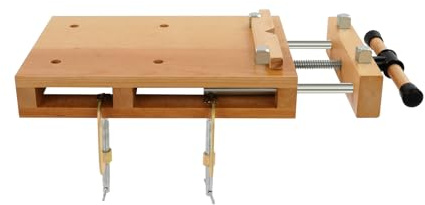 Owneed Tragbare Hobelbank, 100 kg Tragkraft, Mobile Werkbank Kleine mit schraubstock Holz, für Schnitzen, Schneiden, Klemmen, Hobeln(53×28×7cm)