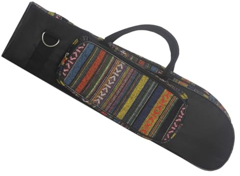 Abaodam Bolsa para Trompeta Pequeña Portátil Funda Acolchada de Estilo Étnico Estuche Protector para Trompeta de Tres Llaves Compartimento Lateral para Accesorios Adecuado para