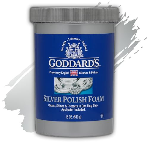 Goddard's Silver Polish Foam – 510 gram – Silver Cleaner & Tarnish Remover with Applicator – Cleans, Shines & Protects – Silverware, Jewelry, Antiques, Cutlery, Trays, Tea Sets and More