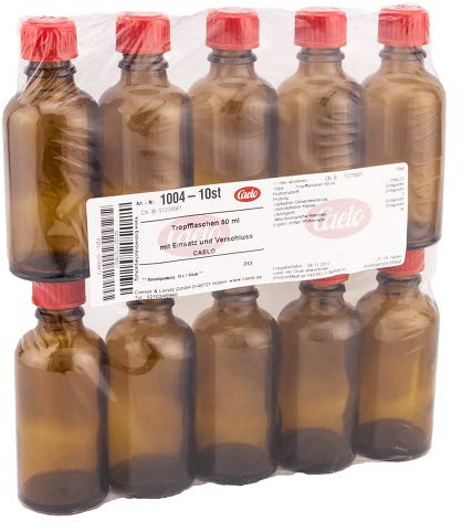 TROPFFLASCHE 50 ml m.Einsatz+Verschluss braun
