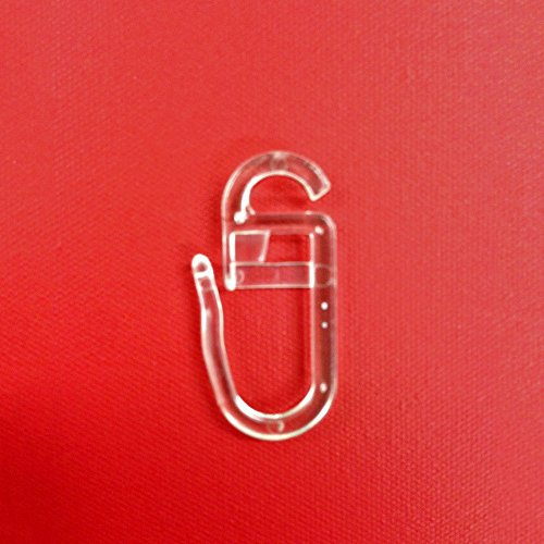 Easy-Shadow – 25 Stück Faltenlegehaken mit 3 mm Öse für Gardinenringe Überklipshaken 3mm für Gardinenstangen – glasklar
