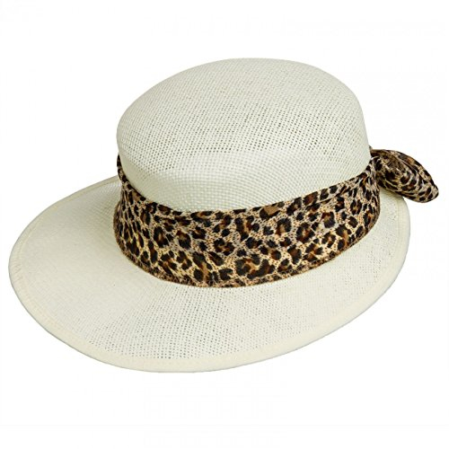 Caspar HT014 Damen Stroh Hut, Farbe:creme, Hutgröße:S/M - 56cm / 22.04 in Kopfumfang