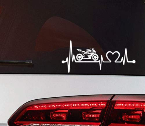 UUSticker Motorrad Aufkleber Herz Schlag Auto Motorsport Sticker Racing Biker insid