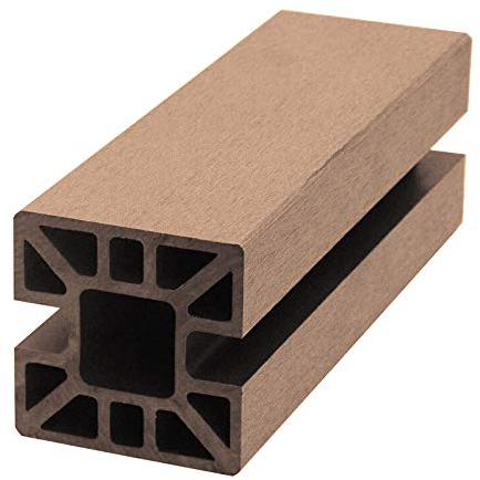 HORI Pfosten für WPC-Zaun und WPC-Zaun XXL wählbare Eck- und Verbindungspfosten in mehreren Varianten, zum Einbetonieren oder Aufschrauben, Braun (1x Pfosten) zum Einbetonieren