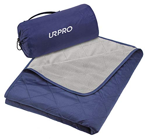 URPRO Manta Impermeable cálida, Manta para Exteriores, Manta para Acampar, Manta para Picnic, Manta de Lana con Bolsa de Transporte para Estadio, Picnic, Camping, Playa, Perros, sofá Azul