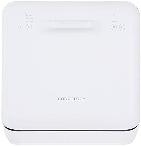 Cookology Tabletop Mini Dishwasher - 2 Place Settings - White | 3 Wash Cycles - No-Plumbing - Touch Control Buttons and ECO Friendly Mode - Small Portable Design