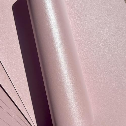Syntego Perlglanz-Scrapbooking-Papier, dekorativ, 120 g/m², doppelseitig, Blütenblätter, Rosa, 12 x 12