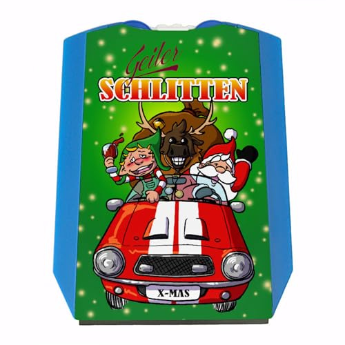 speecheese Geiler Schlitten - Rentier Weihnachtsmann und Elf Parkscheibe mit Eiskratzer als lustiges Geschenk für Freunde der Weihnachtszeit um auch im Auto weihnachtliche Stimmung zu