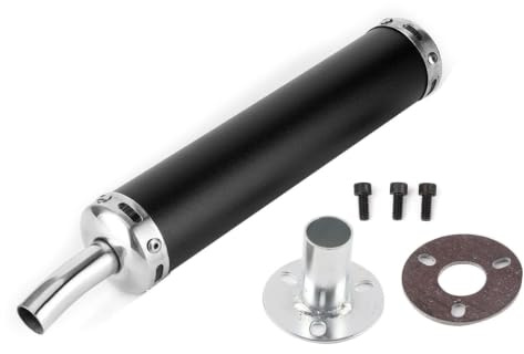 Motorrad-Auspuffschalldämpfer-Rohr, Universell 20 mm/0,8 Zoll Edelstahl-Rennsport-Auspuff Modifiziertes Rohr-Schalldämpfer für 2-Takt-Motorräder