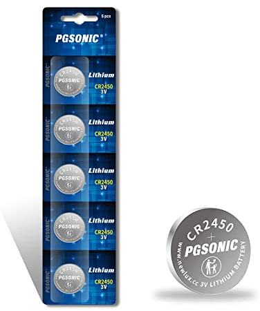 CR2450 Lithium Knopfzellen 3V, 5er-Packung, CR 2450 Batterien