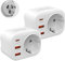 VINTAR 2PC 20W Australien Reiseadapter, 4 in 1 PD & QC 3.0 Schnellladestecker-Adapter, mit 2 USB-Anschlüssen und 1 USB-C-Anschluss, für Australien, Argentinien, China, TypI