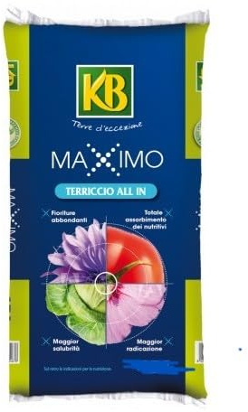 KB Maximo Terriccio con Zeolite e Alghe All In Per Piante In Vaso, Fiorite, Verdi, Ornamentali ed Eduli (70 LT)