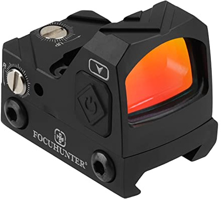 FOCUHUNTER 1x22 Rotes Punktvisier 2MOA Mini Kleines Reflexvisier Kompakter optischer Sucher mit Picatinny Schienenmontage & GK Montageplatte (Rahmen Form 3)
