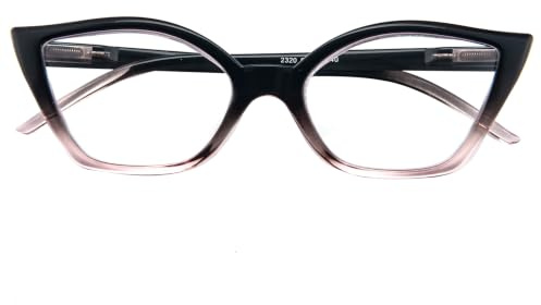 Kodilin Occhiali da Lettura Donna Anti Luce Blu Cat Eye Occhiali per PC con Cerniera a Molla, 1.0 Rosa