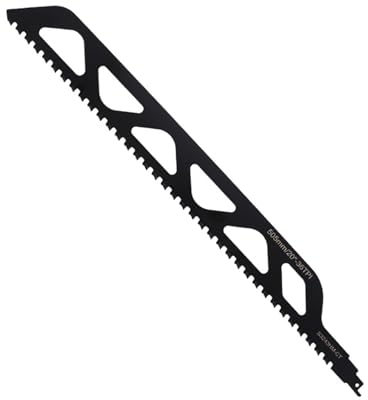 Säbelsägeblätter, Säbelsägeblatt Stein, Hartmetall Stahl Sägeblatt, Ziegelsäge, Säbelsäge Sägeblätter zum Schneiden von Stein, Ziegelstein, Beton, Porenbeton (Schwarz, 505mm)