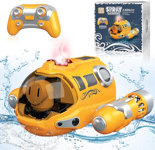 Ferngesteuertes Boot für Pools und Seen,2.4 GHz Fernbedienungs -Motorboot mit Sprüh Lichtfunktion Doppeltremote Fernbedienungsboote Wieder aufladbare Bootsboot für Pool Lake Outdoor Geschenk
