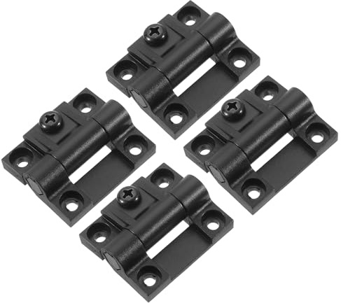 sourcing map Lot de 4 charnières à couple réglable, 43 x 36 mm en plastique avec trous fraisés, charnières de contrôle de position réglables pour meubles d'armoire, noir