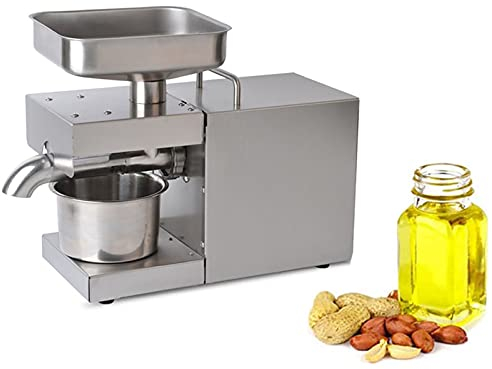 YXFAZPP Automatic Oil Press Machine 304 Stainless Steel Electric Oil Expeller Extractor Household Commercial Cold/Hot Nut Oil Extractor for Pressing Peanut Sesame Rapeseed 610W (220v)