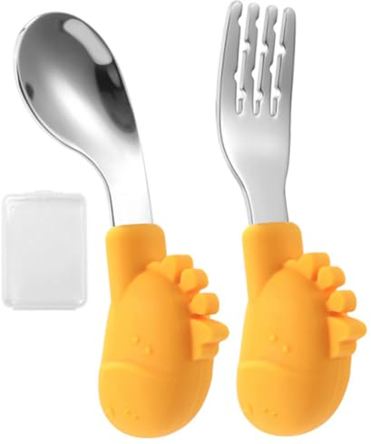ULDIGI 1 Satz Kleinkinder-utensilien Babylöffel Babygabeln Löffel-set Aufbewahrungsbehälter