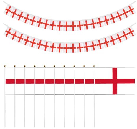 2 drapeaux anglais, 10 drapeaux agités à la main, drapeaux à cordes de championnat, drapeaux de football européen, drapeaux décoratifs pour événements