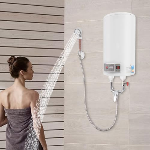 MEHOOSPVN 50L Elektrospeicher Warmwasserspeicher, Durchlauferhitzer 220V 2KW Boiler Wasserboiler Warmwasserboiler Digitale Anzeige Horizontal, Sofort, Heizkessel, Temperatur, Badezimmer, Küchen