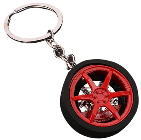 Porte-clés de modèle de pièces de voiture,Porte-clés de voiture à roues,Porte-clés pour les amateurs de voitures - Porte-clés créatif de pièces de voiture en métal, porte-clés automatique élégant de p