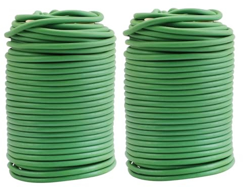 YRYUNRUI 2Pcs Garden Wire, 3.5mm Green Soft Twist Ties, 20m Flexible Plant Craft Wire, Florist Wire for Garden Trellis, Gardening, Crafting, Climbing Plants Flowers