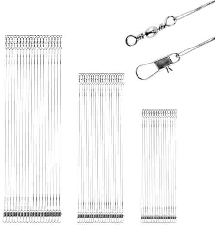 9Tong Líder de Pesca de Acero Inoxidable para Agua Salada Aparejos Rápidos Línea líder de Alambre Líderes de Pesca de Alta Resistencia Carnada Níquel Blanco 60pcs