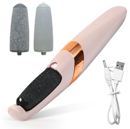 GOEDCH Elektrischer Hornhautentferner: Wiederaufladbarer Hornhaut Entfernen Fuß, Fußpflege Set für Abgestorbene Haut, Rissige Fersen und Trockene Haut, Pediküre Gerät mit Datenkabel(Rosa)