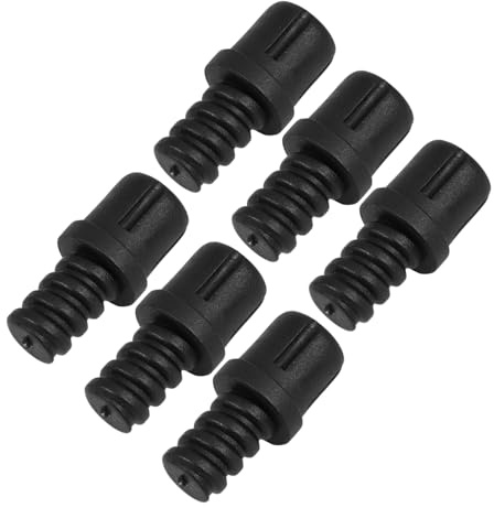 CIYODO Conectores para Mangos de Escobillas de Inodoro 16 Mm Roscados de Plástico Negro 6 Piezas Suministro para Cepillos de Baño Accesorios de Repuesto para Uso en Inodoros