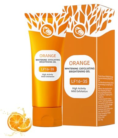 Gel esfoliante arancione naturale, 2025, nuovo scrub viso con estratto di arancia, pulizia profonda dei pori e carnagione luminosa, nutriente, esfoliante delicato per viso e corpo (1 pezzo, 50 g)