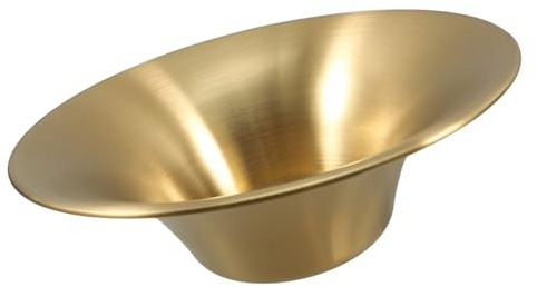 TOBBOMEY Saladier Acier Inoxydable Doré Grand Format pour Buffet Bol à Salade Élégant avec Large Bord pour Grandes Réunions et Présentation Soignée des Plats