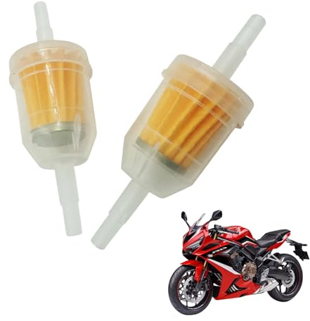 2 Stück Universal Benzinfilter,Kraftstofffilter 6mm 8mm In-Line Hochwertig für Rasenmäher Moped Motorrad Roller Benzinmotoren Maschinen zum Filtern Benzin Gasöl Flüssigkeit,Fuel Filter
