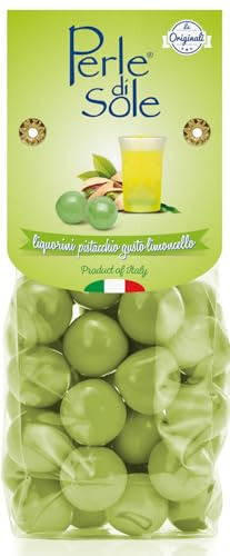 Perle di Sole – Liquorini al Pistacchio Ripieni al Limoncello, 150 g. – Delizie Artigianali con Cuore al Limoncello e Cioccolato Bianco – Cioccolatini Regalo Made in Italy